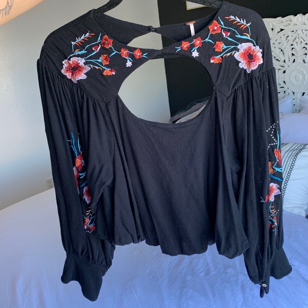 NWOT Free People Embroidered Long Sleeve